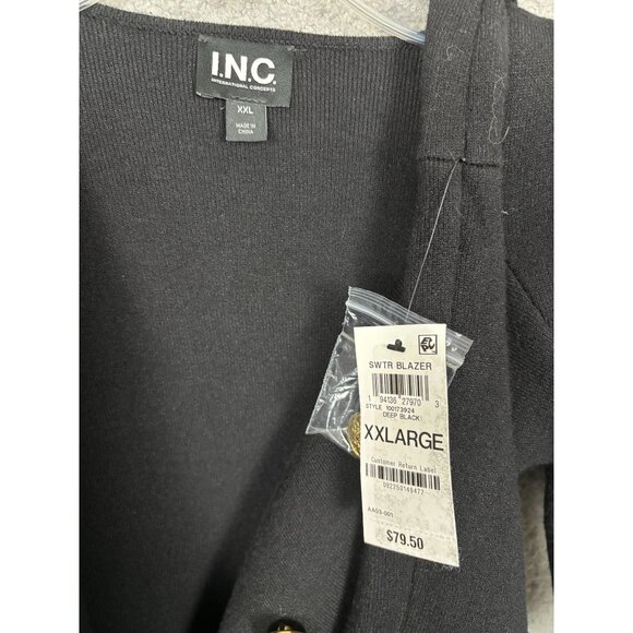 I.n.c. International Concepts Women's Sweater Blazer Gold Buttons Black 2XL NWTs - Picture 7 of 8
